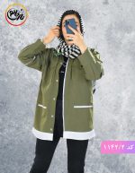 شومیز مانتویی هیما سبز سدری