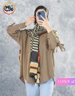 شومیز مانتویی لعیا قهوه ای