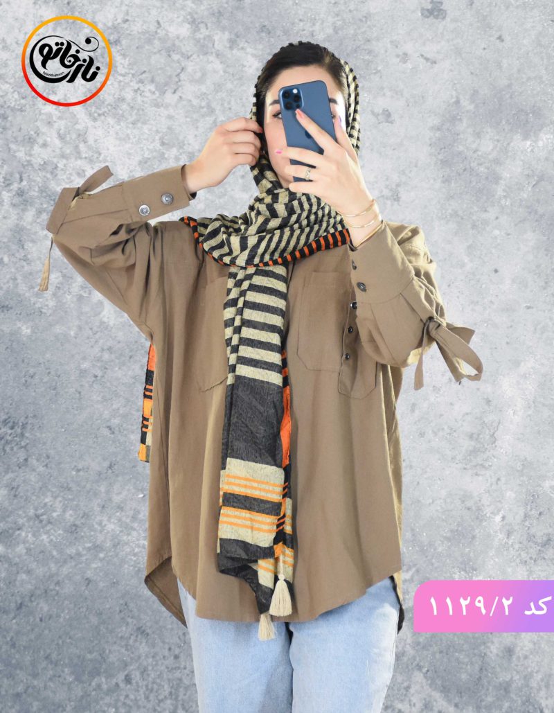 شومیز مانتویی لعیا قهوه ای