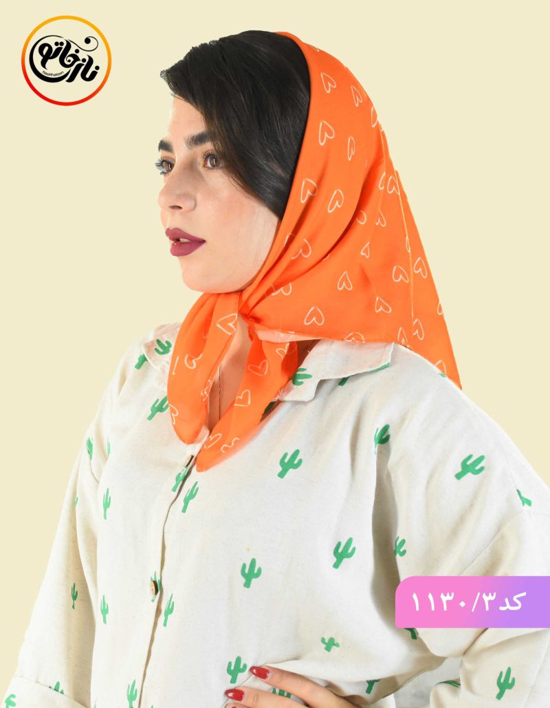 مینی اسکارف قلبی نارنجی