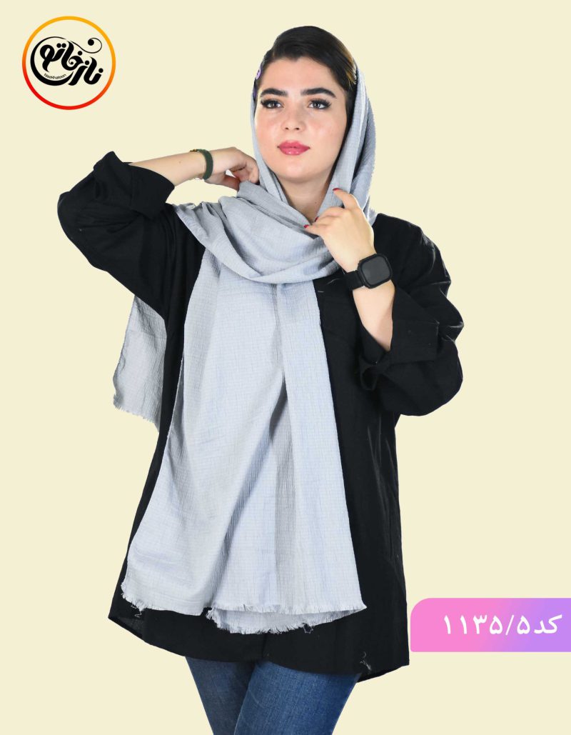 شال پفکی تابان طوسی