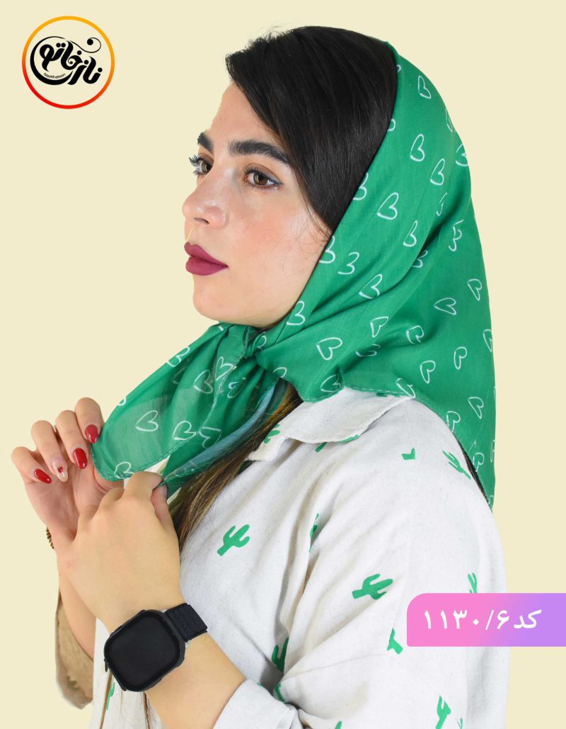 مینی اسکارف قلبی سبز