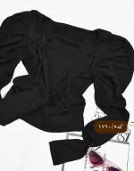 کراپ یقه خشتی استین پفی کد 1760 - Image 6