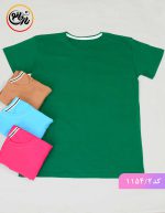 تیشرت نخ پنبه ساده آدنا سبز