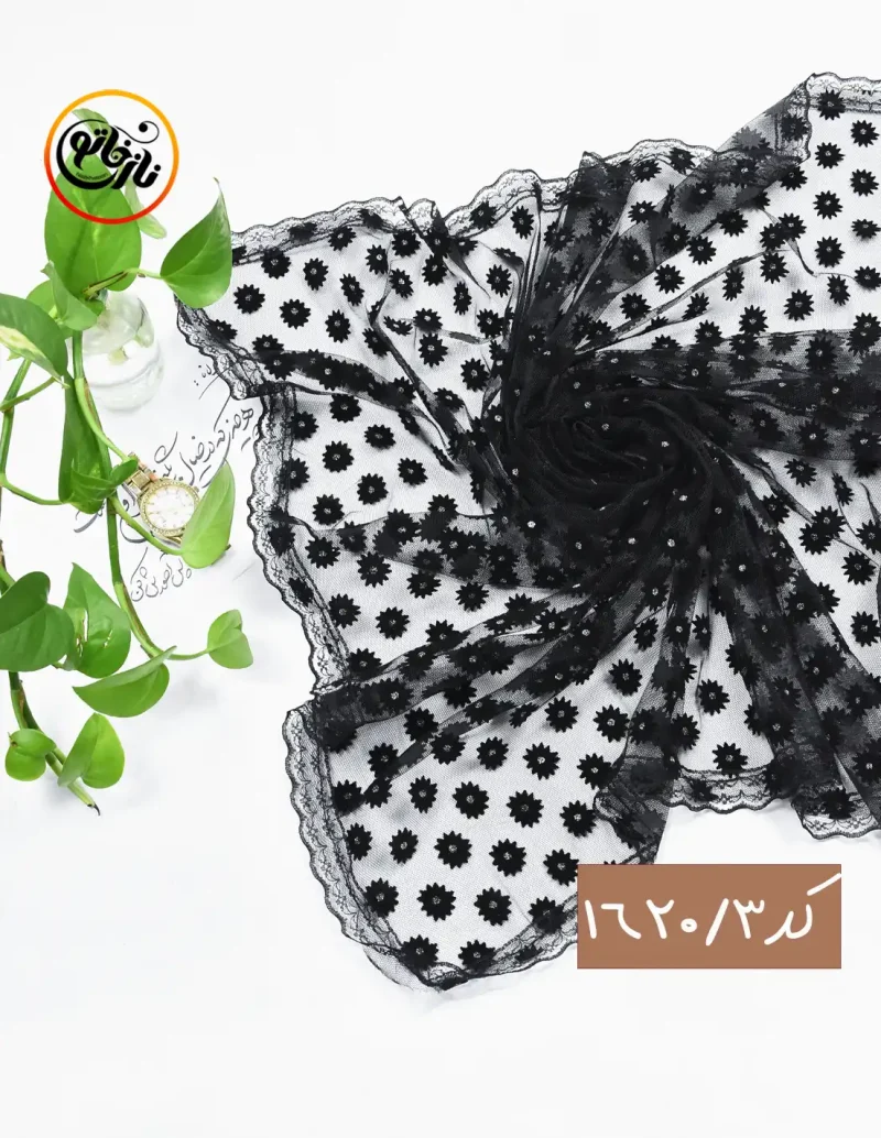 مینی اسکارف مشکی مخمل کد 1620 - Image 4