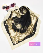 مینی اسکارف مشکی کرم کد 1510 - Image 2