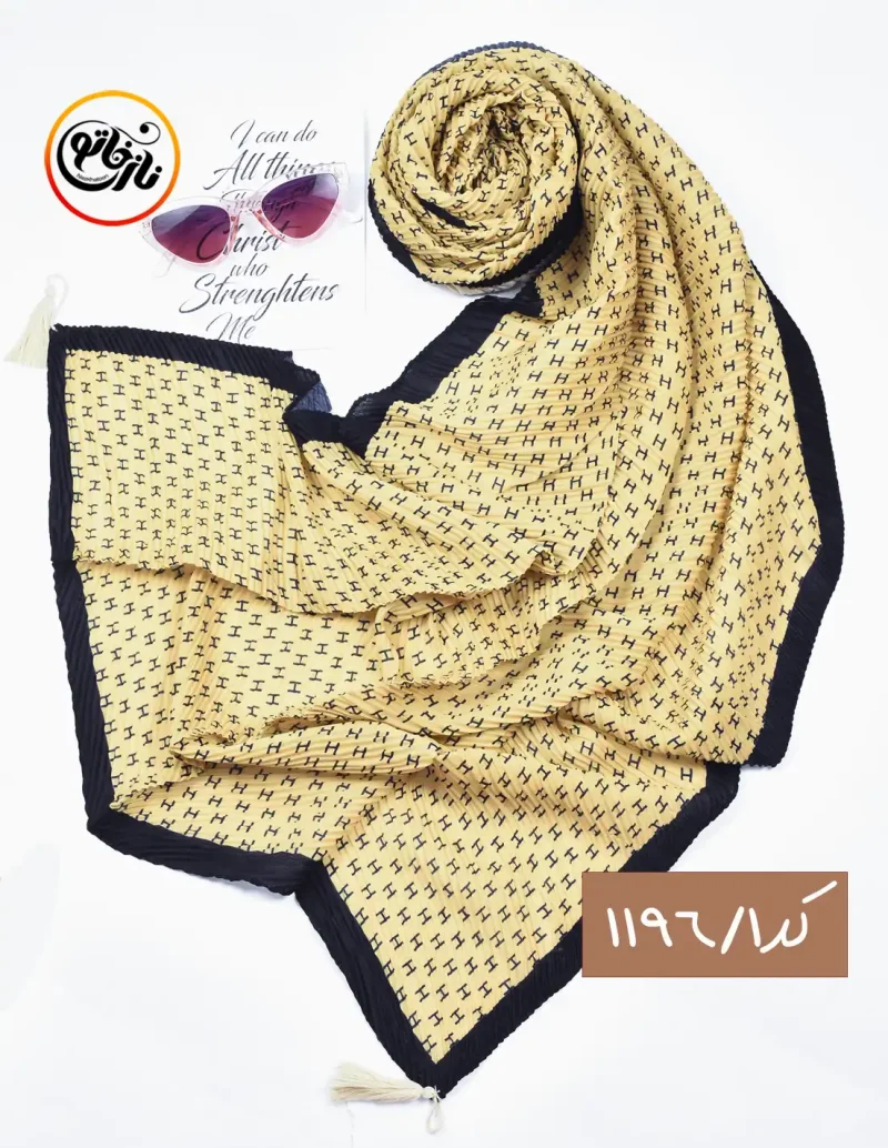شال پلیسه کرم کد 1196 - Image 1
