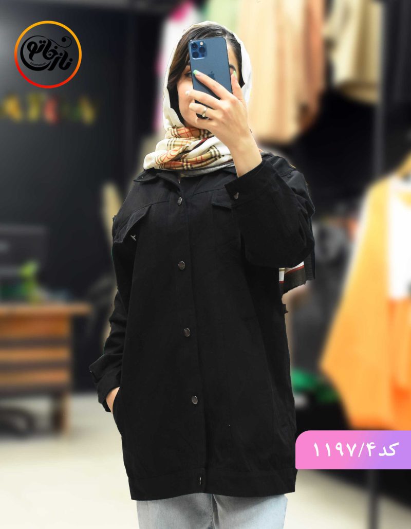 مانتو کتان پائیزه نفس مشکی