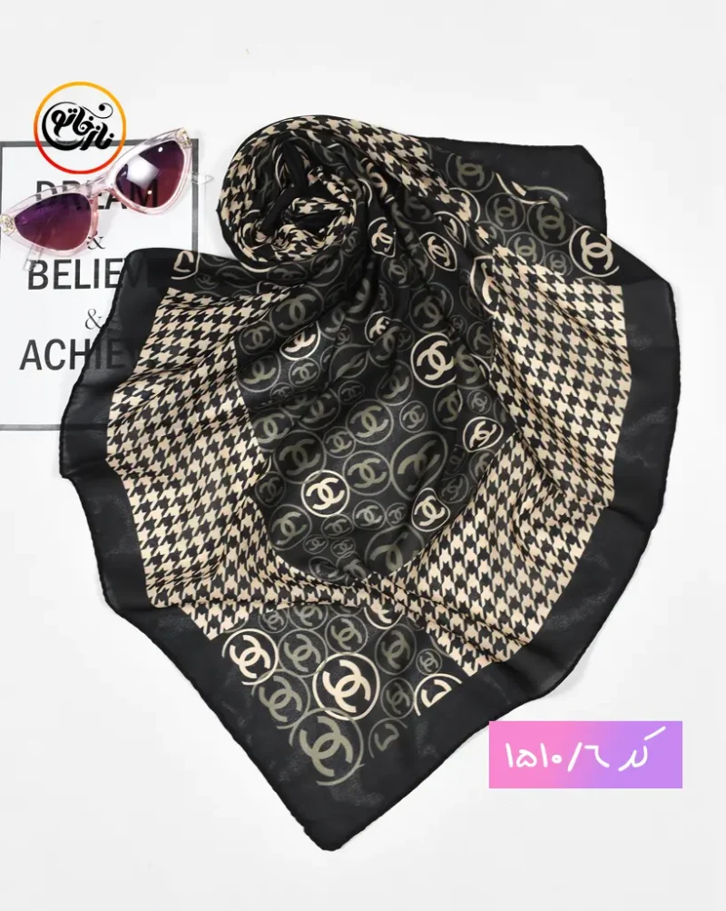مینی اسکارف مشکی کرم کد 1510 - Image 7