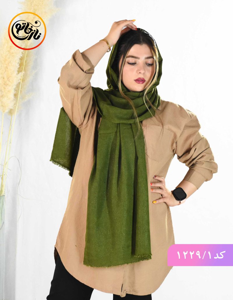 شال مخمل لمه نیکو سبز