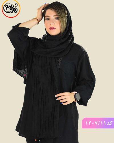 شال پلیسه ساده هانا مشکی