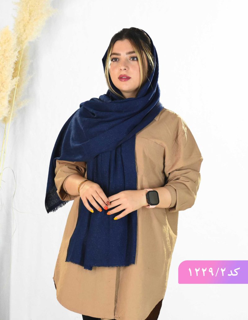 شال مخمل لمه نیکو سورمه ای