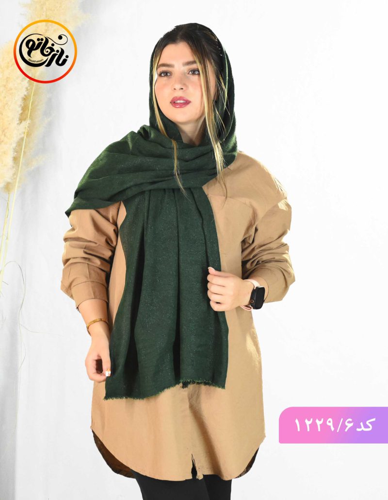 شال مخمل لمه نیکو سبز تیره