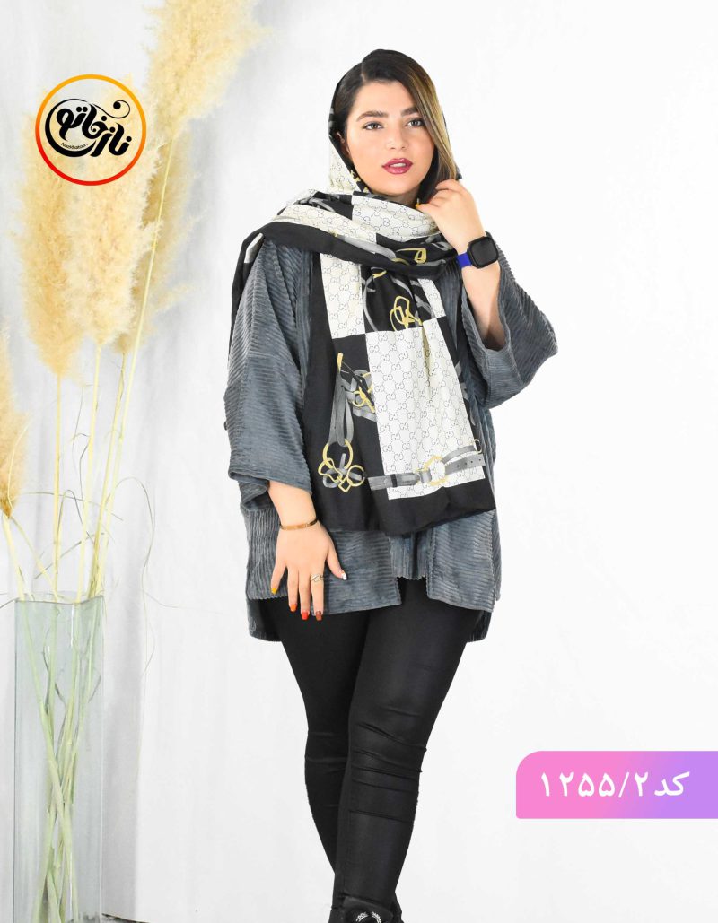 شال پاییزه گوچی سیاه سفید