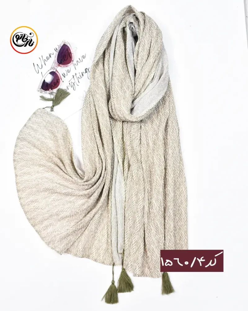 شال طرحدارپلیسه برشکا کد 1560 - Image 4
