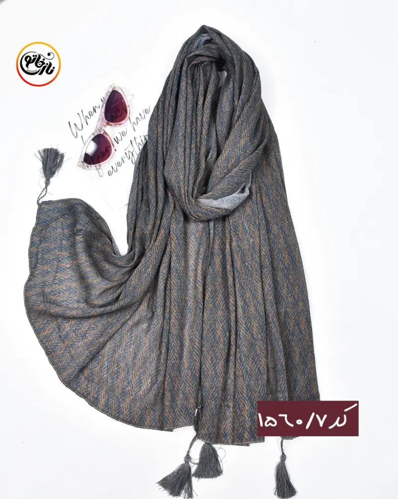 شال طرحدارپلیسه برشکا کد 1560 - Image 7