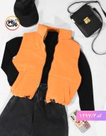 پافر کراپ سیلکونی نارنجی