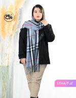 شال پشمی باربری طوسی