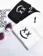 کلاه بافت سفید مشکی چشمک 1761