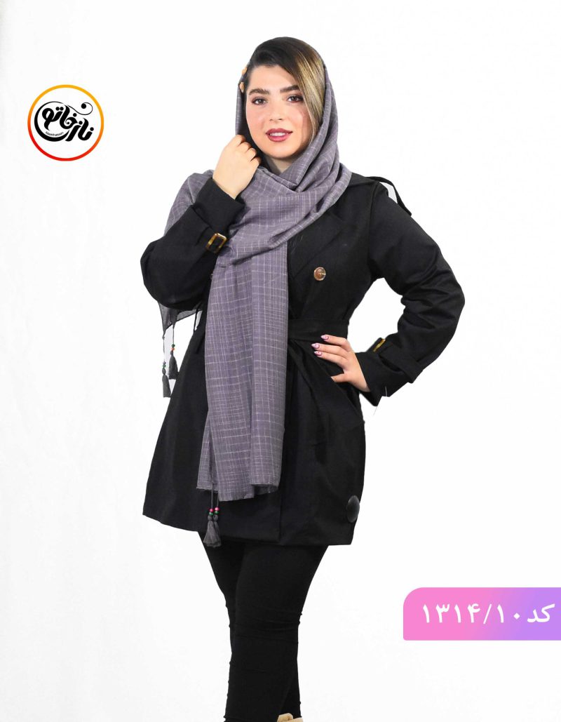 شال مداد رنگی نخی بنفش
