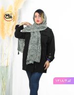 شال پلیسه پلنگی سبز خرید شال