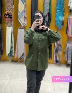 مانتو کتان پونه سبز