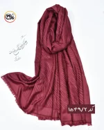 شال ژاکارد زرشکی کد 1549 - Image 3