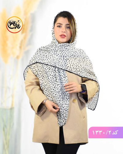 روسری گارزا پلنگی سفید