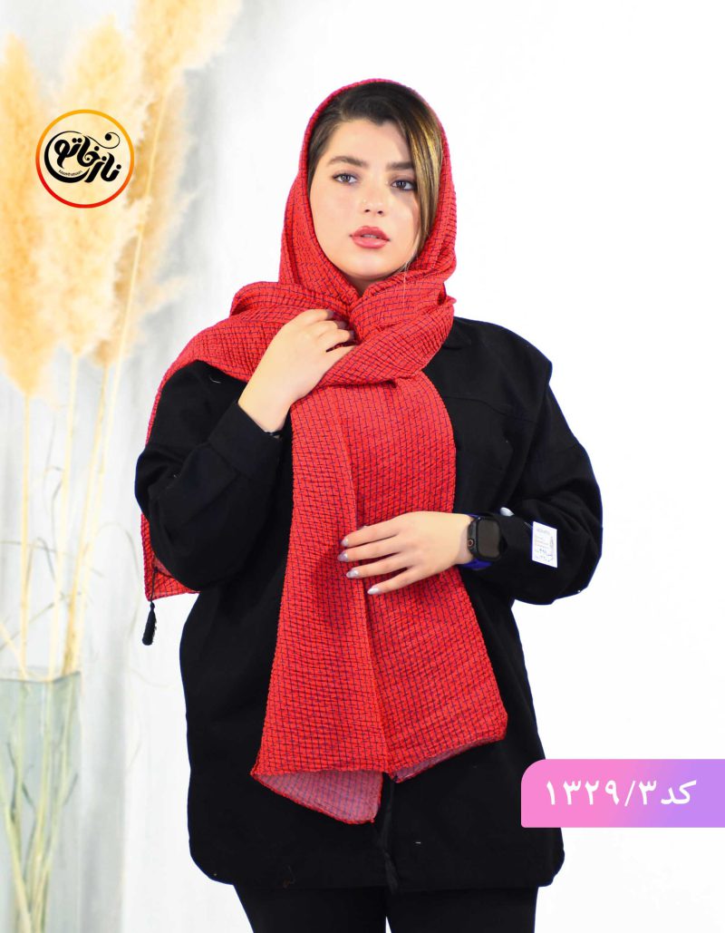 شال پلیسه نهال قرمز