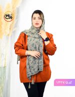 شال پلیسه گل گلی نسکافه ای