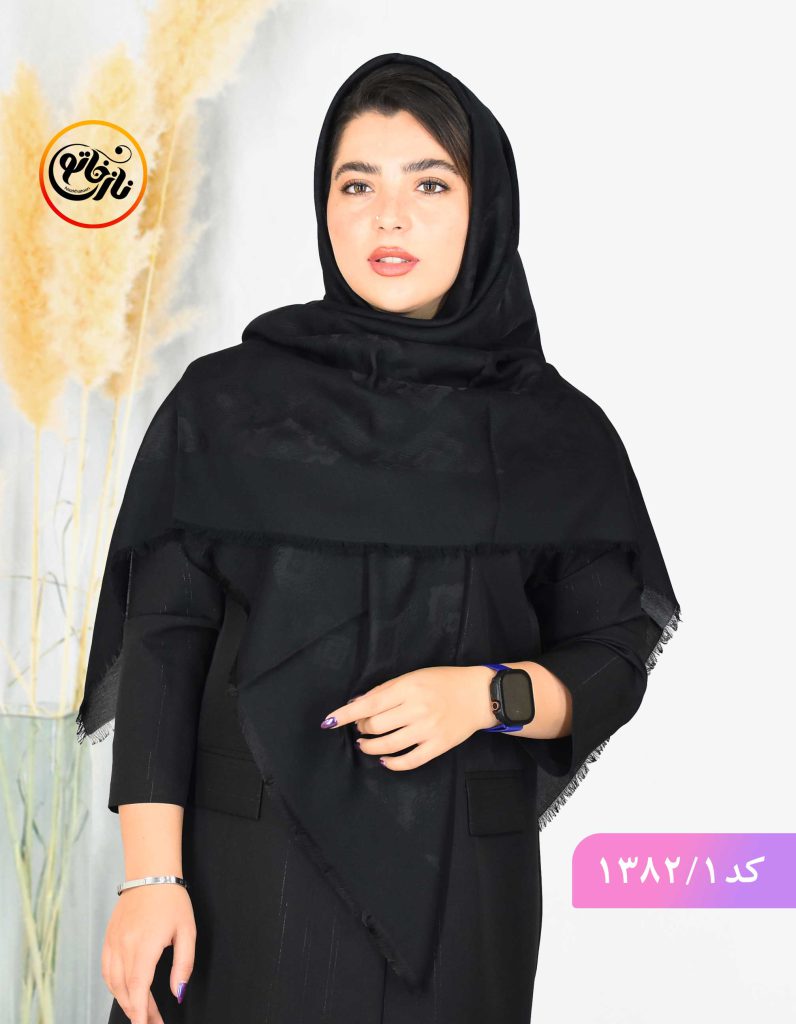 روسری مشکی ژاکارد _ روسری مجلسی شیک مشکی