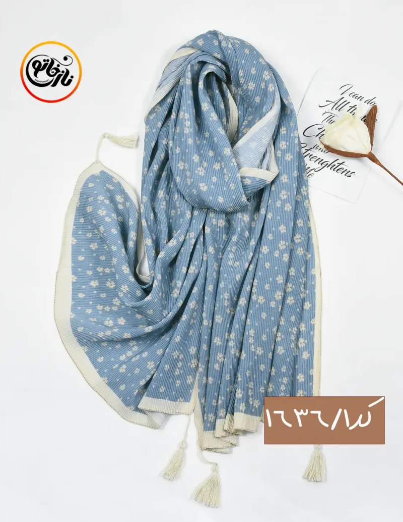 شال ابی گلدار