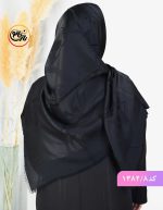 روسری مشکی ژاکارد کد 1382 - Image 9