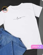 تیشرت دخترانه طرح لاو کد 1397 - Image 3