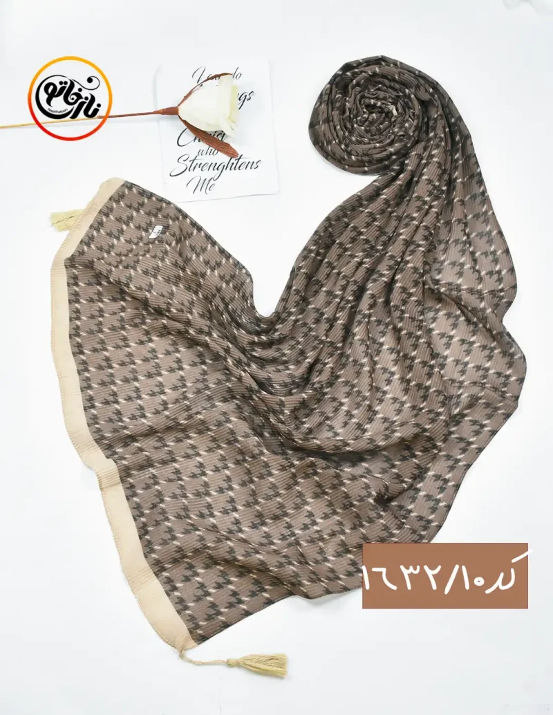 شال موکا قهوه ای کد 1632 - Image 11