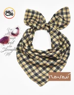 مینی اسکارف مشکی کرم کد 1650 - Image 6