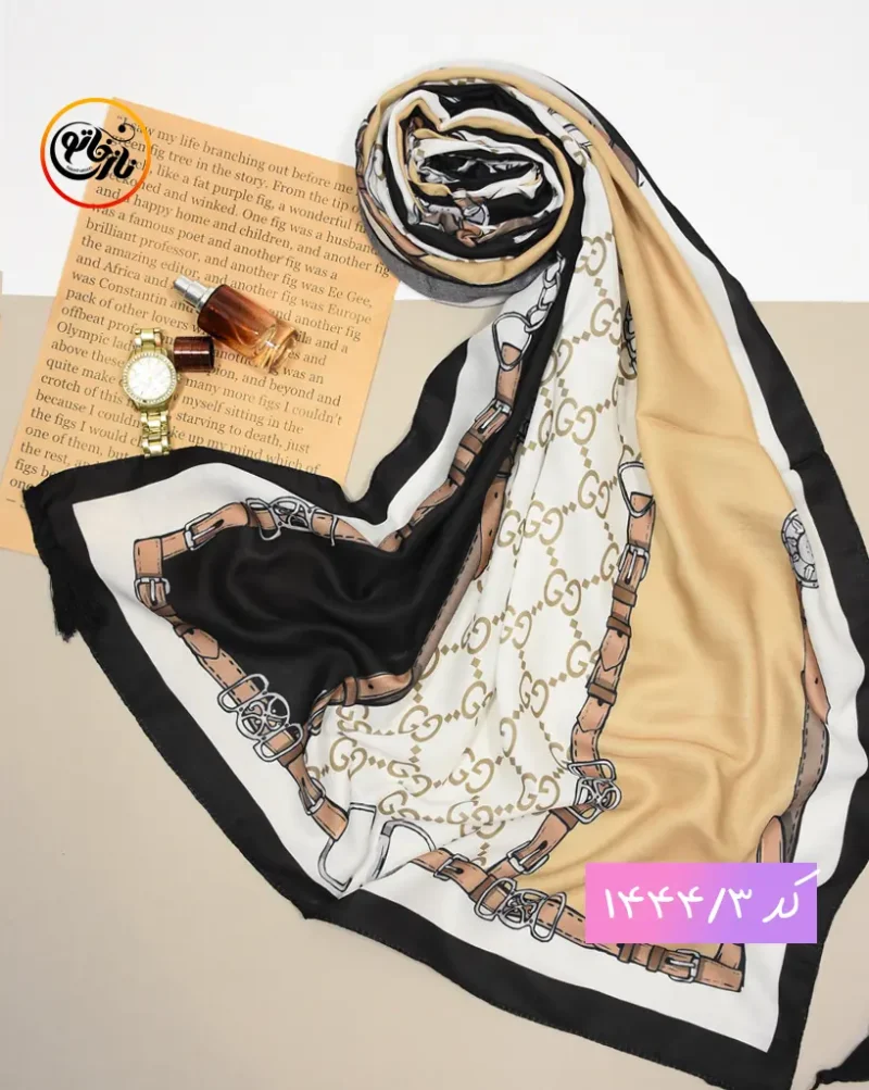 شال کرم مشکی کد 1444 - Image 4