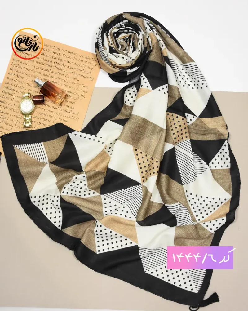 شال کرم مشکی کد 1444 - Image 7