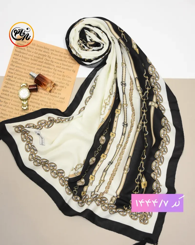 شال کرم مشکی کد 1444 - Image 8