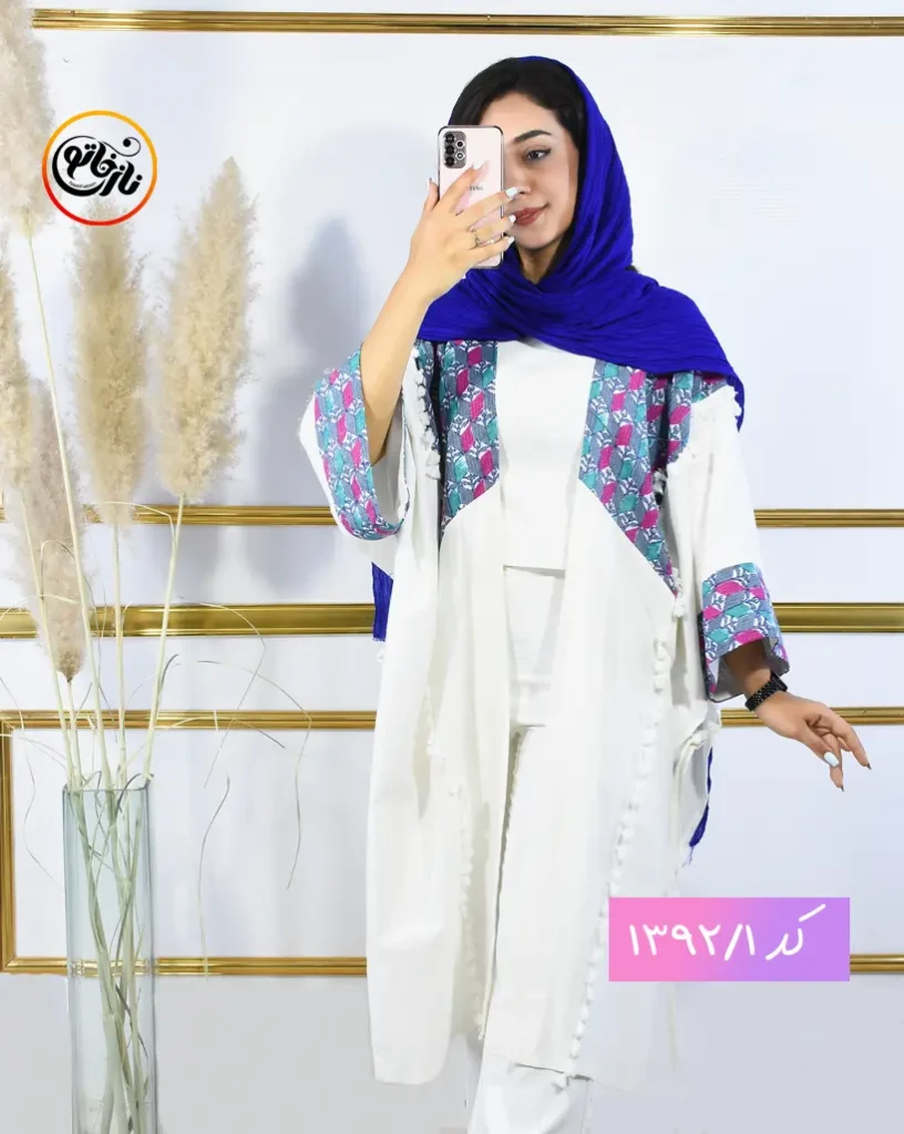 شال و روسری مانتو بلند لینن طرحدار