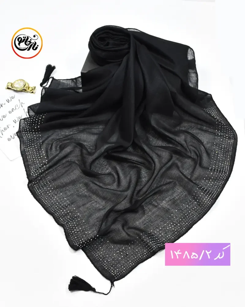 روسری قواره کوچک نگین دار کد 1485 - Image 3