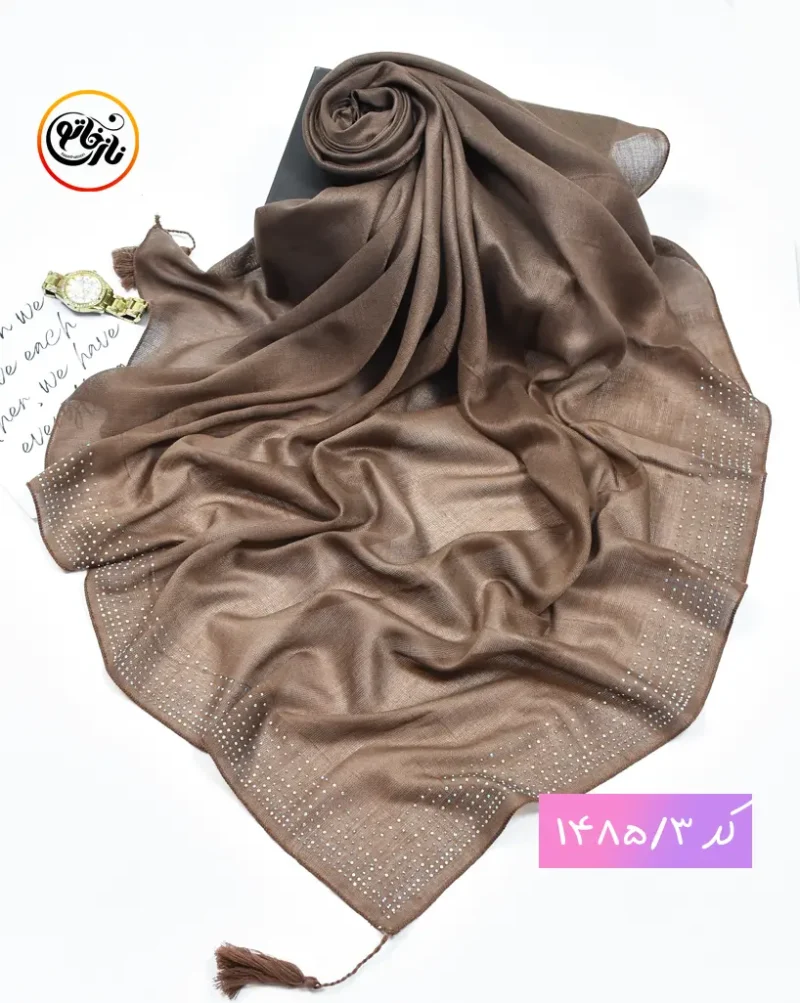 روسری قواره کوچک نگین دار کد 1485 - Image 4