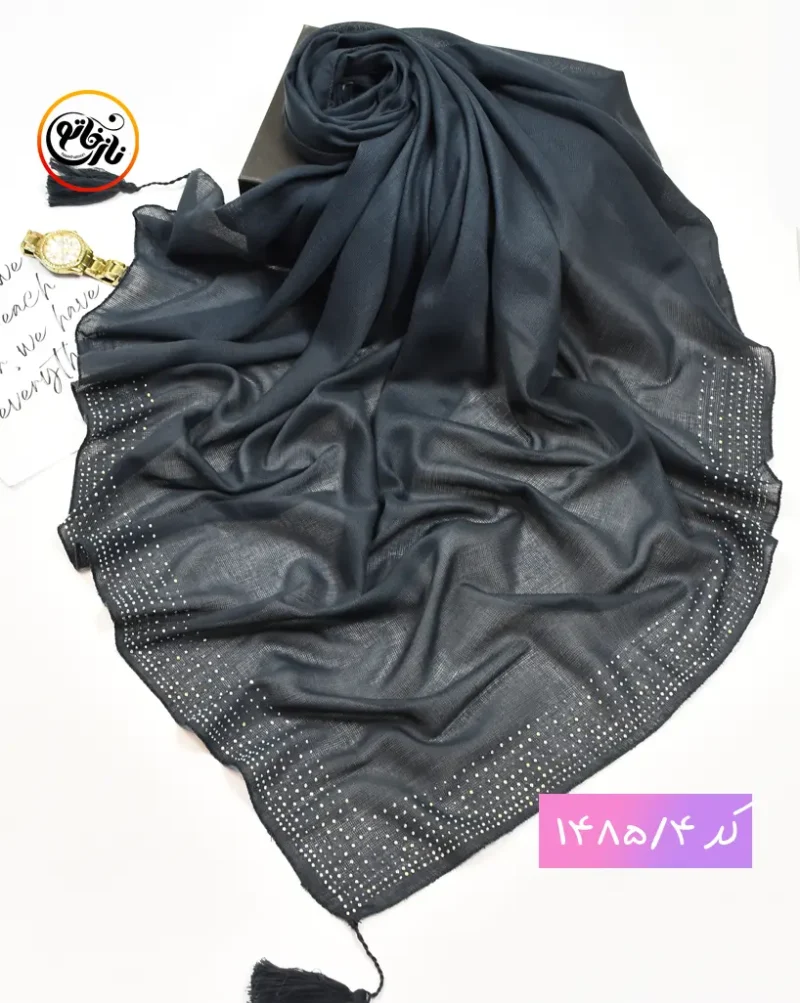 روسری قواره کوچک نگین دار کد 1485 - Image 5