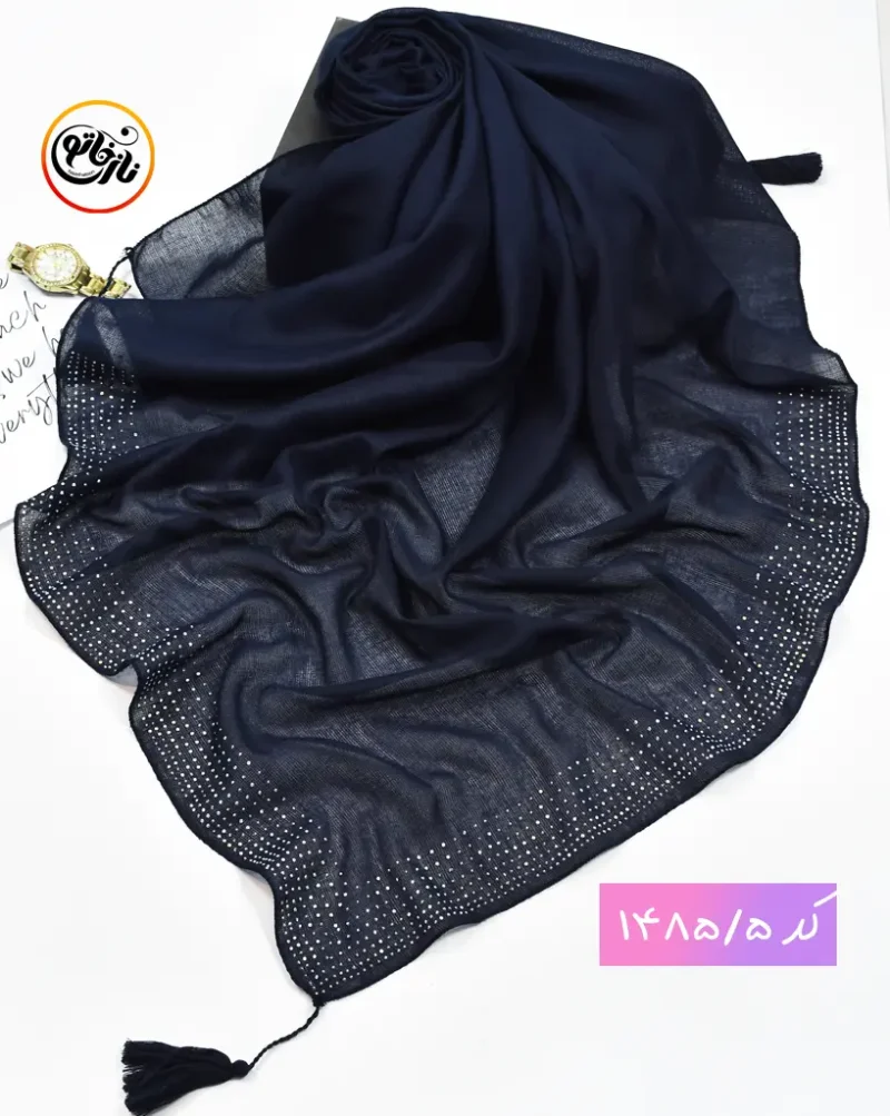 روسری قواره کوچک نگین دار کد 1485 - Image 6