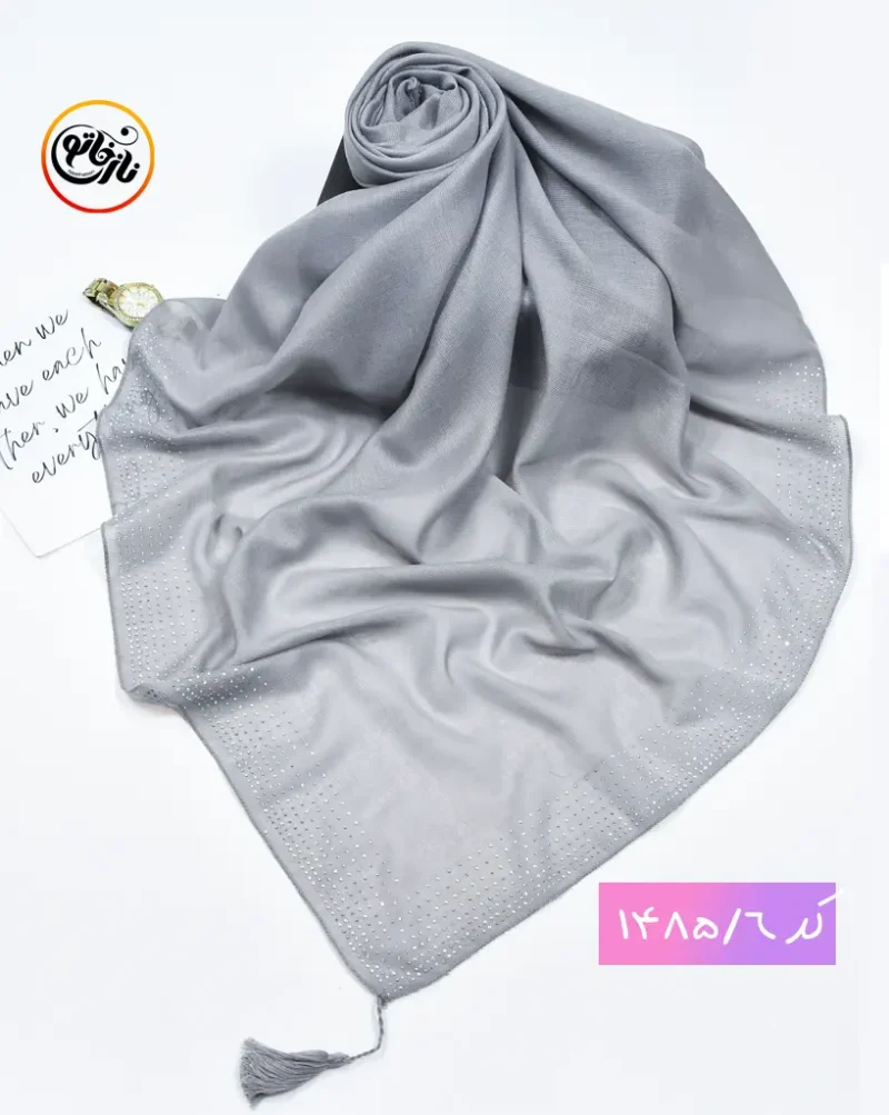 روسری قواره کوچک نگین دار کد 1485 - Image 7