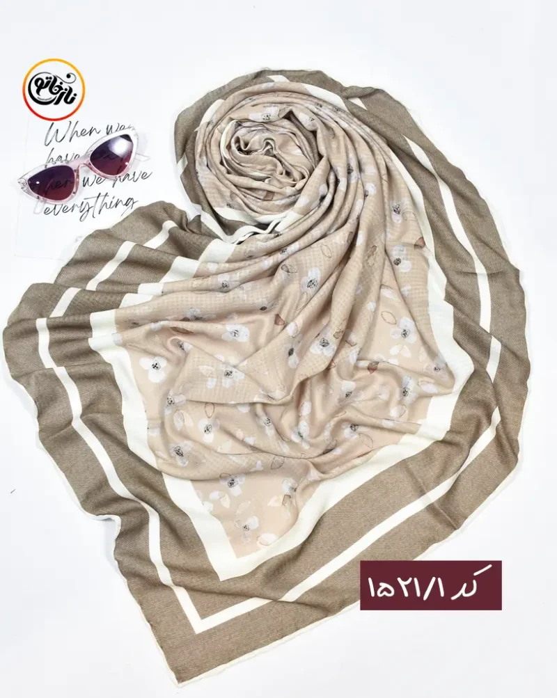 روسری نخی نسکافه ای کد 1521 - Image 2