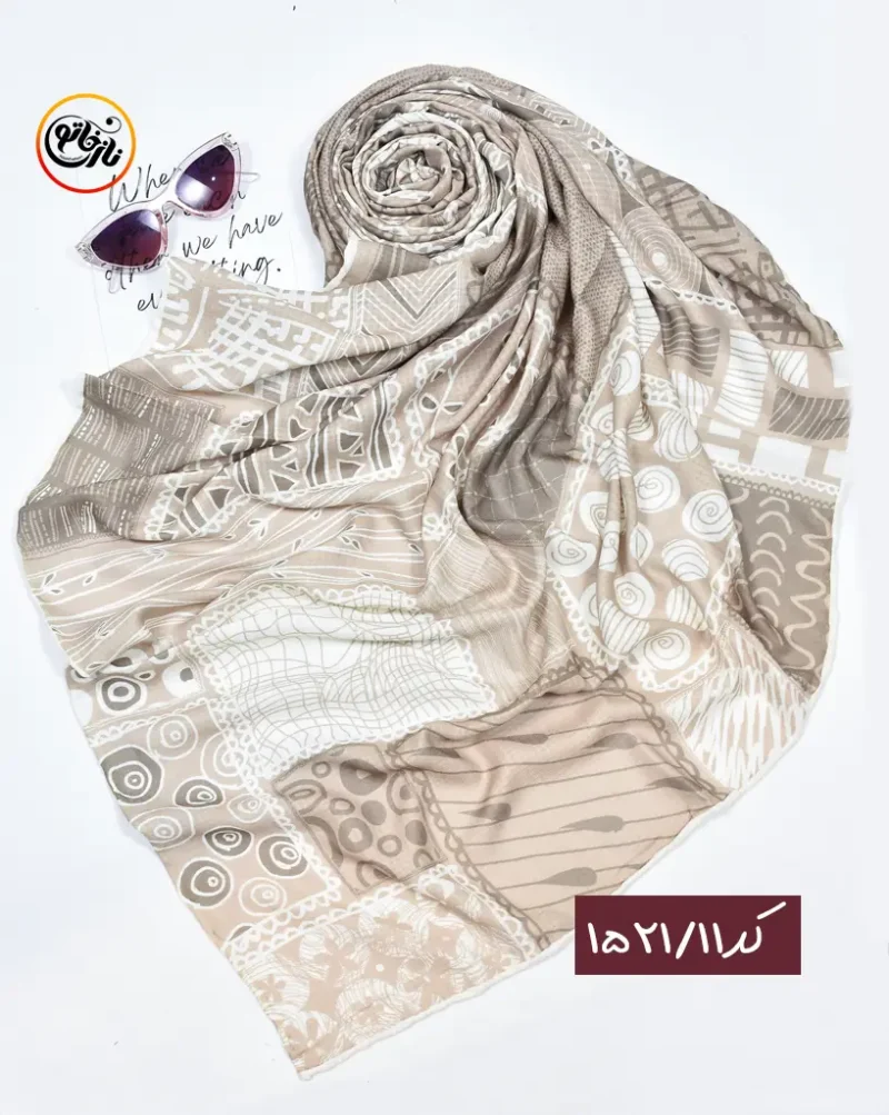 روسری نخی نسکافه ای کد 1521 - Image 12