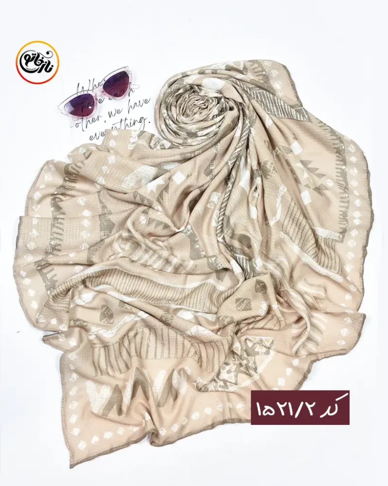 روسری نخی نسکافه ای کد 1521 - Image 3