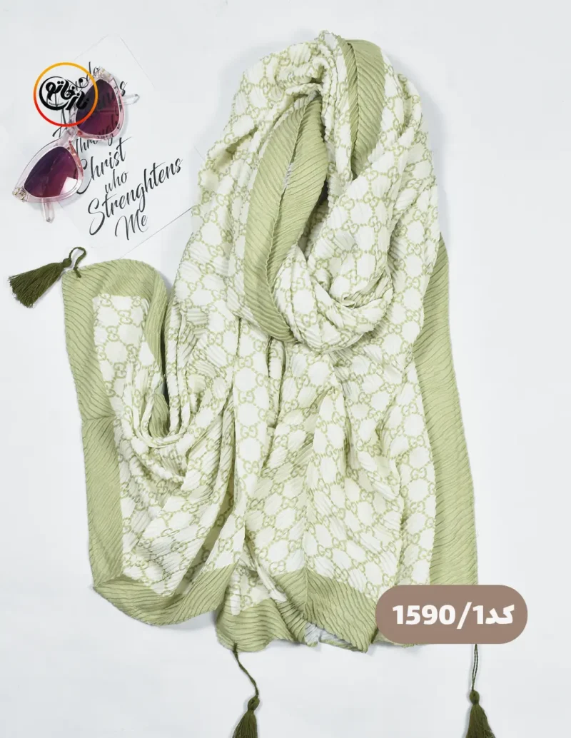 شال پلیسه طرحدار کد 1590 - Image 2
