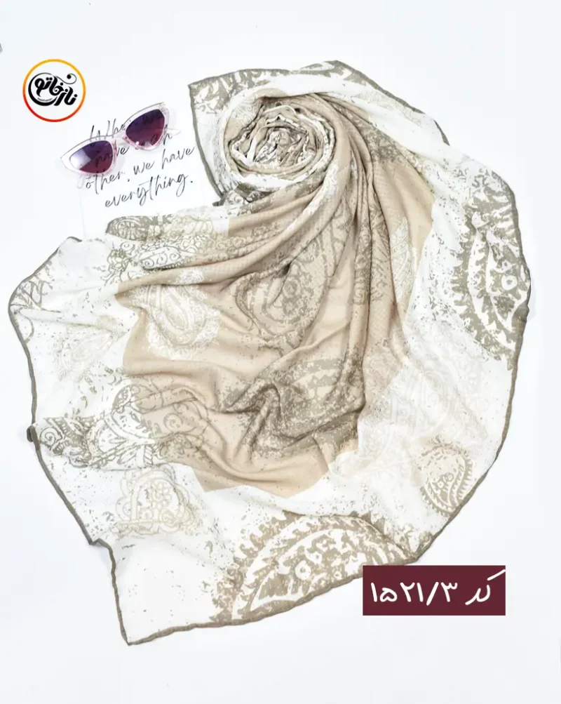 روسری نخی نسکافه ای کد 1521 - Image 4